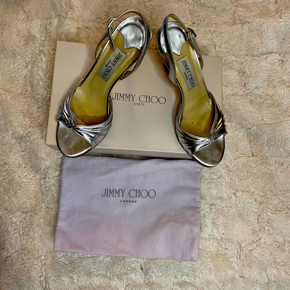 Jimmy Choo silver metallic size 7.5